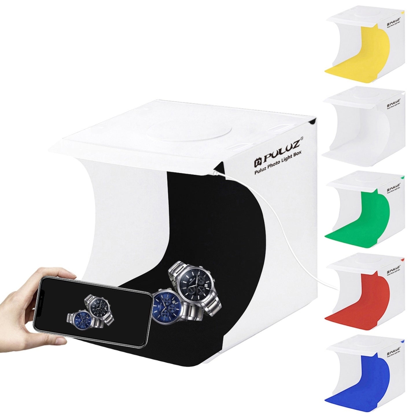 Portable Photo Studio Box - 550LM Folding LED Light Tent with 6-Color Backdrops - Ideal for Photography & Product Display