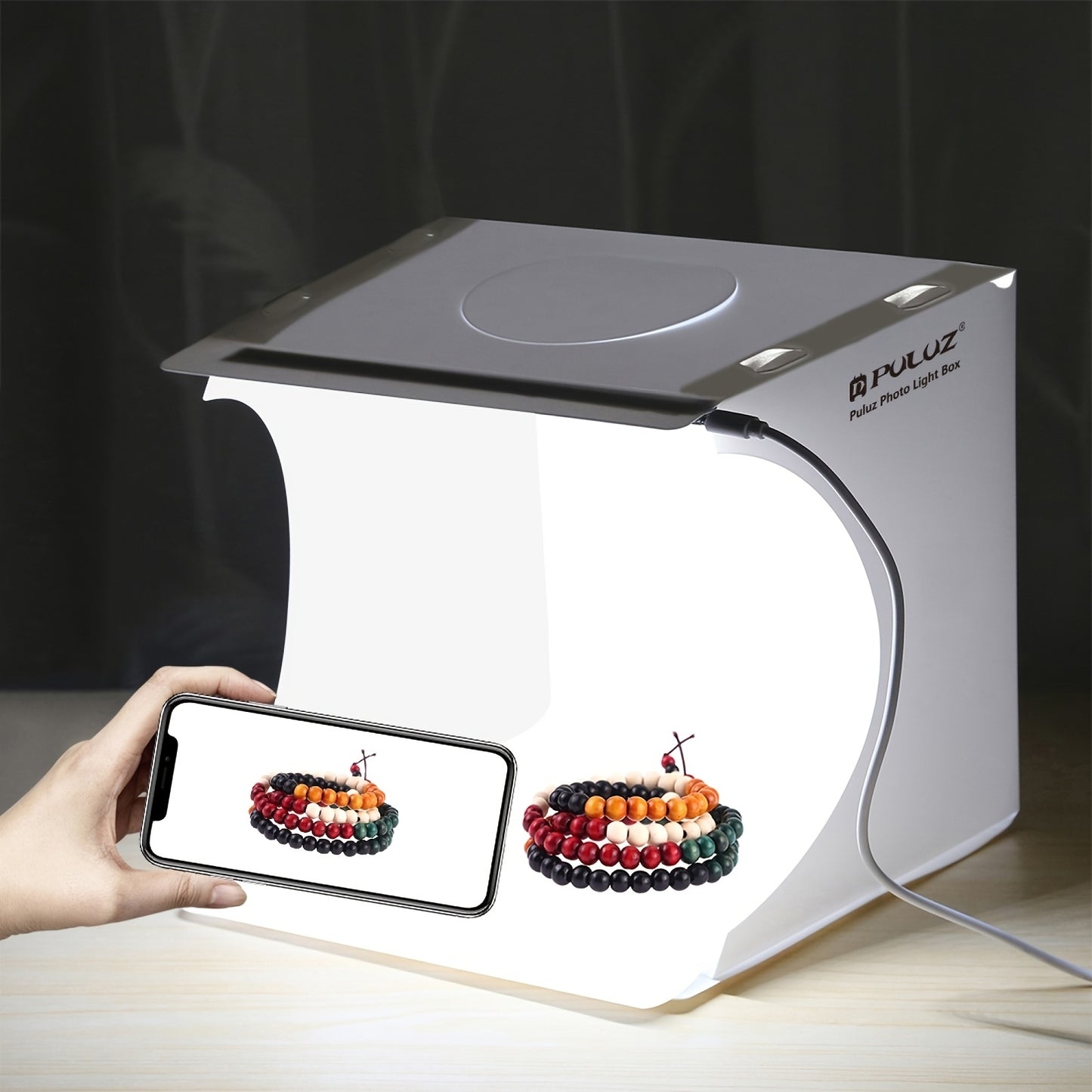 Portable Photo Studio Box - 550LM Folding LED Light Tent with 6-Color Backdrops - Ideal for Photography & Product Display