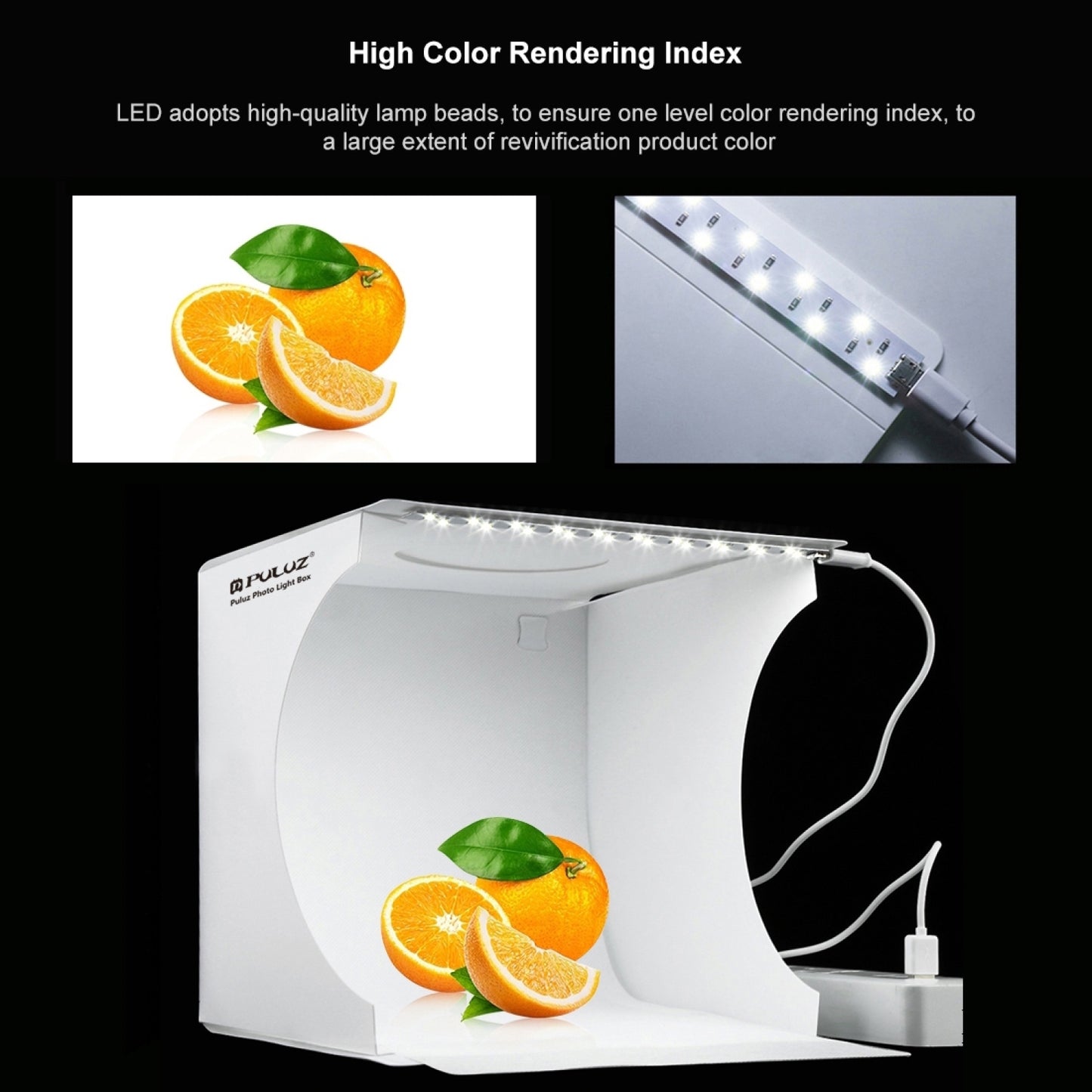 Portable Photo Studio Box - 550LM Folding LED Light Tent with 6-Color Backdrops - Ideal for Photography & Product Display