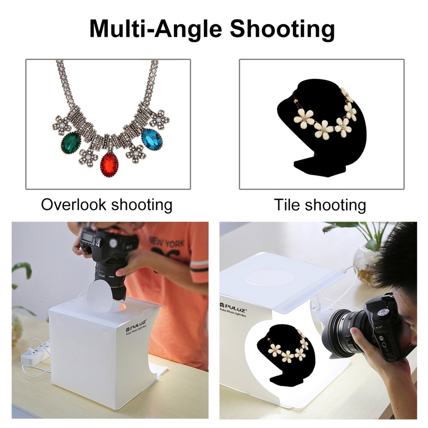 Portable Photo Studio Box - 550LM Folding LED Light Tent with 6-Color Backdrops - Ideal for Photography & Product Display