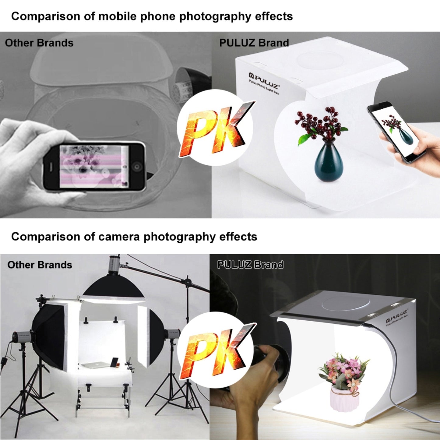 Portable Photo Studio Box - 550LM Folding LED Light Tent with 6-Color Backdrops - Ideal for Photography & Product Display