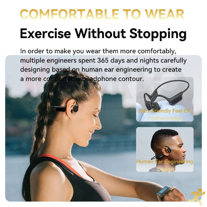 Xiaomi-auriculares de conducción ósea, inalámbricos por Bluetooth 5,4, deportivos, IPX8, resistentes al agua, para nadar, con reproductor MP3 de 32G RAM