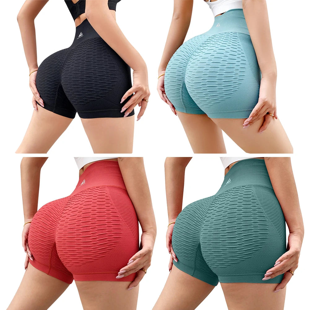Pantalones cortos de entrenamiento para mujer, pantalones cortos de Yoga para levantamiento de glúteos, pantalones cortos para correr de cintura alta, Control de barriga para gimnasio, correr, entrenamiento atlético