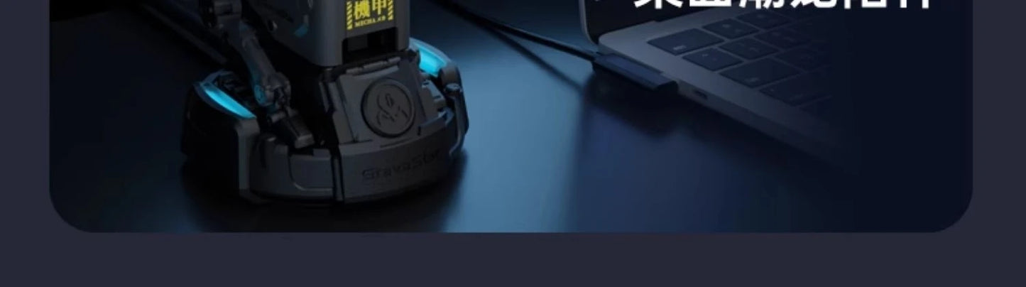 Cargador rápido GaN de tres puertos de 65W, apariencia mecánica, USB-C, protección de carga de USB-A, adecuado para QC PD, iPhone, tableta, carga de ordenador portátil
