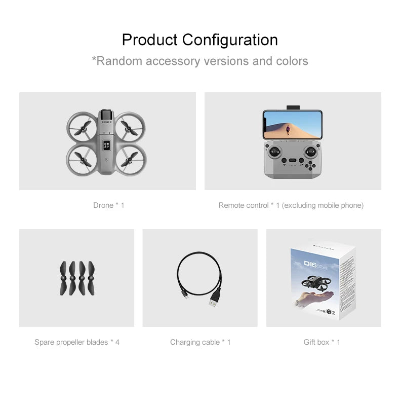 2025 D16 Mini Drone Cámara HD 4K 1080P 180 ° Lente Dron profesional para evitar obstáculos flujo óptico FPV Dron RC Quadcopter juguetes