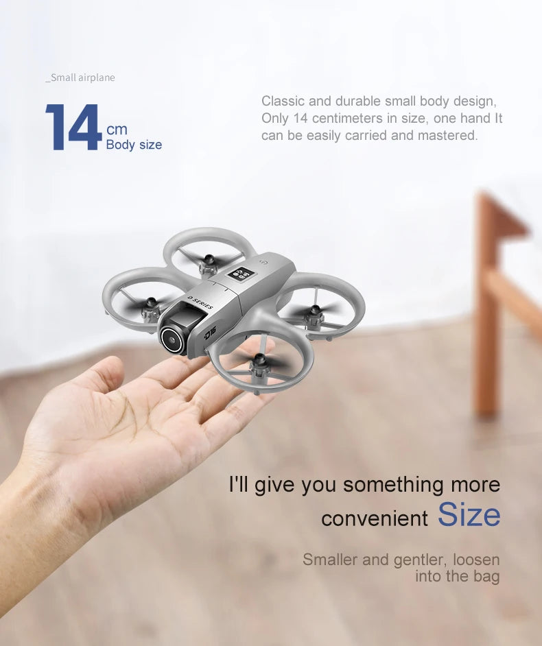 2025 D16 Mini Drone Cámara HD 4K 1080P 180 ° Lente Dron profesional para evitar obstáculos flujo óptico FPV Dron RC Quadcopter juguetes
