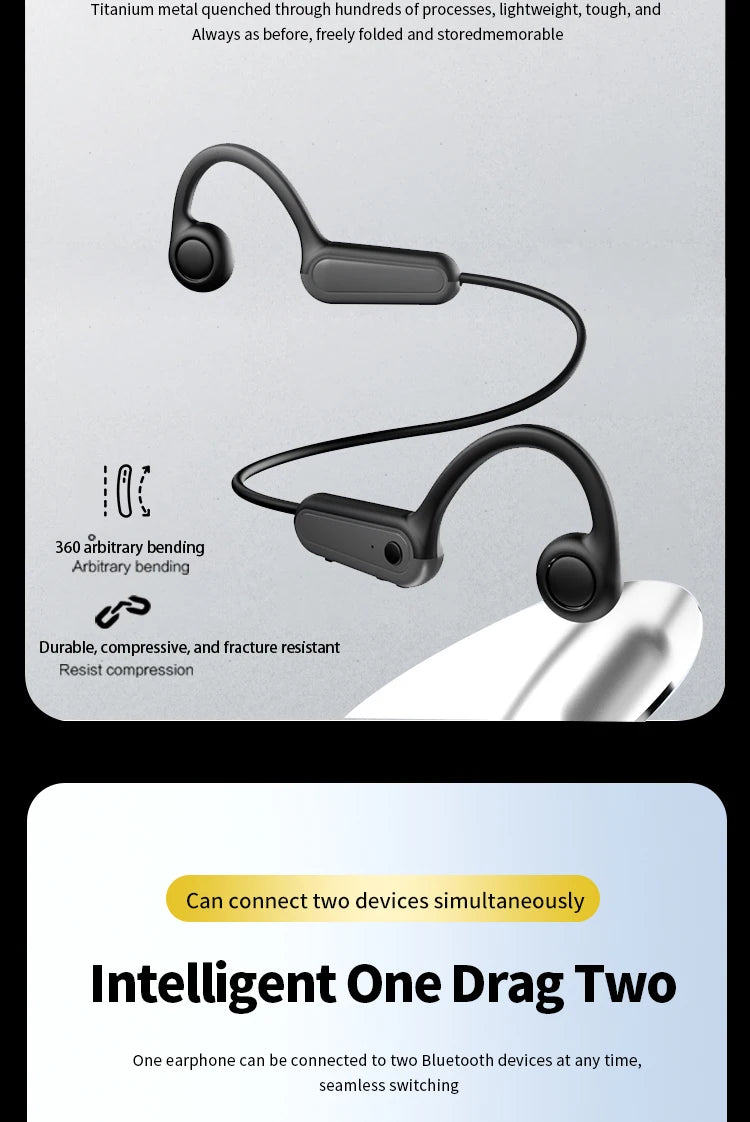 Xiaomi Mijia-auriculares deportivos de conducción ósea Real, inalámbricos, compatibles con Bluetooth, manos libres con micrófono para correr