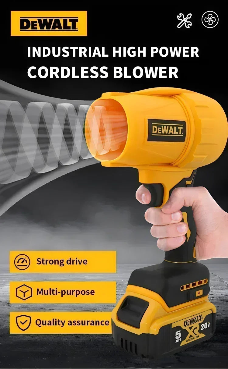 Dewalt-secador de pelo con cepillo de 30000RPM, ventilador Turbo inalámbrico, ventilador violento de mano, herramienta de eliminación de polvo recargable de 20V