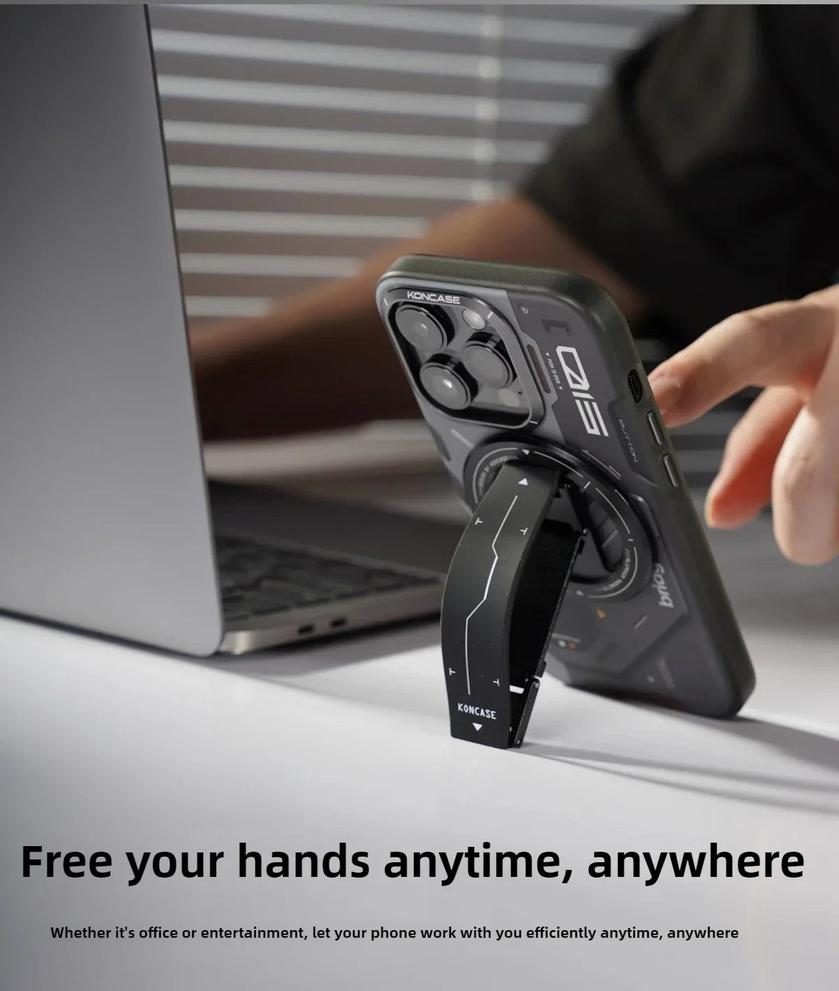 Soporte magnético para teléfono KONCASE 2 en 1 MagSafe 360 ° Accesorio para teléfono con soporte ajustable multifuncional de aleación de aluminio ultrafino
