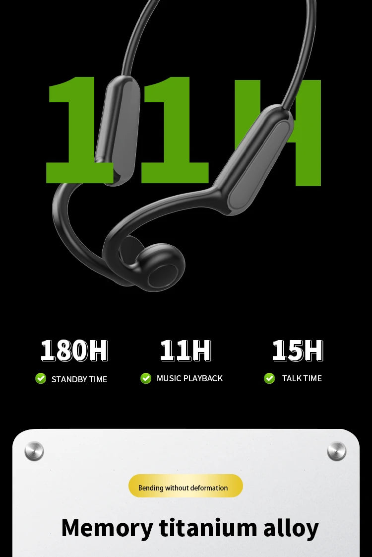 Xiaomi Mijia-auriculares deportivos de conducción ósea Real, inalámbricos, compatibles con Bluetooth, manos libres con micrófono para correr
