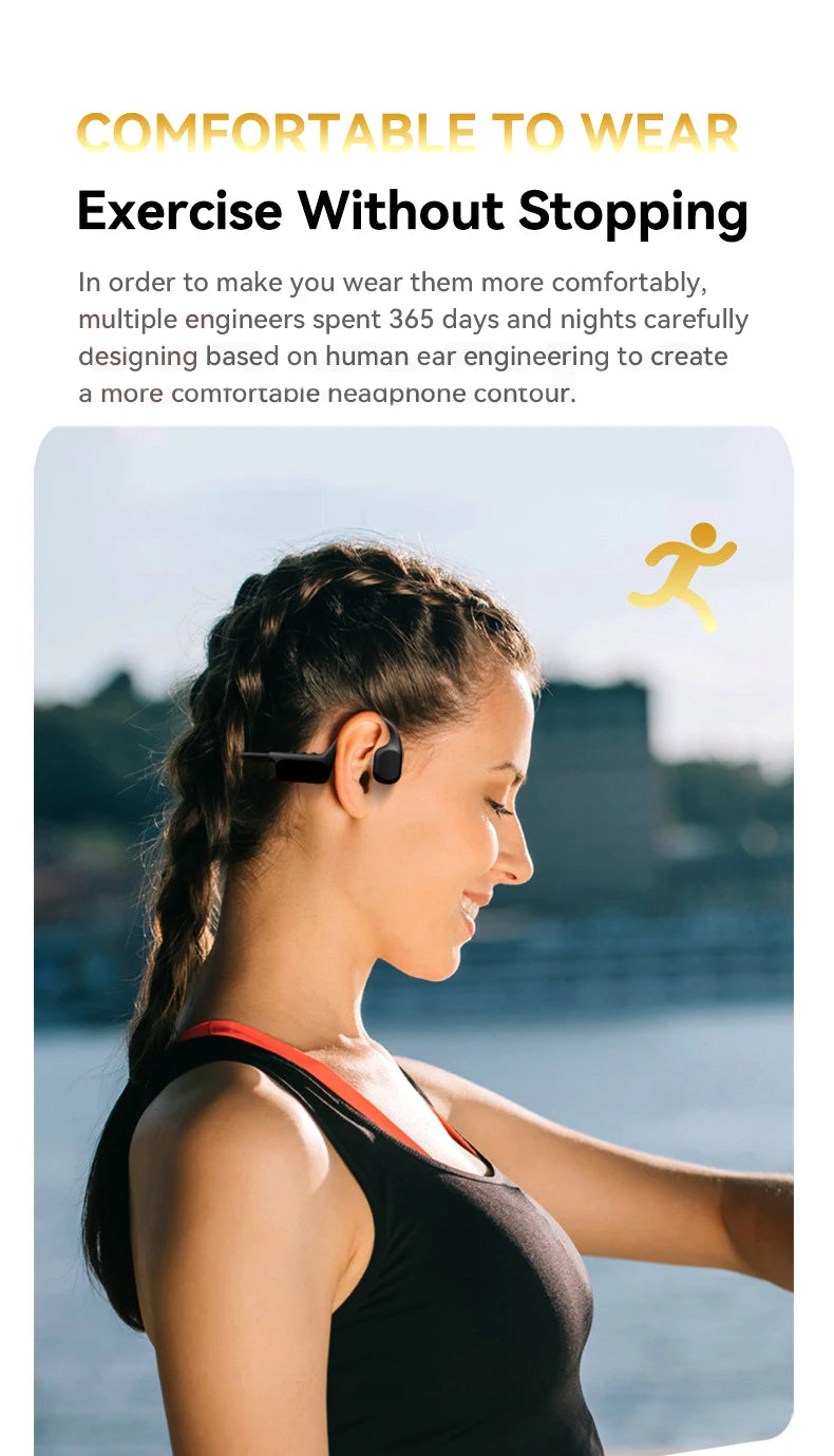 Xiaomi-auriculares de conducción ósea, inalámbricos por Bluetooth 5,4, deportivos, IPX8, resistentes al agua, para nadar, con reproductor MP3 de 32G RAM