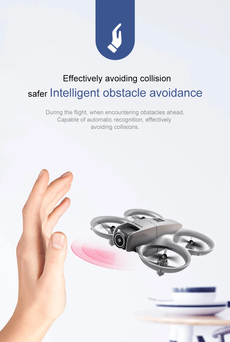 2025 D16 Mini Drone Cámara HD 4K 1080P 180 ° Lente Dron profesional para evitar obstáculos flujo óptico FPV Dron RC Quadcopter juguetes
