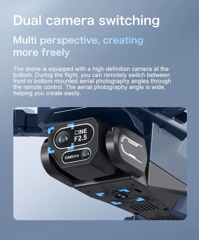 2025 Nuevo GT8 Drone GPS 8K Profesional HD 360 ° Cámaras duales 5G WIFI motores sin escobillas evitación de obstáculos juguetes de cuadricóptero plegables