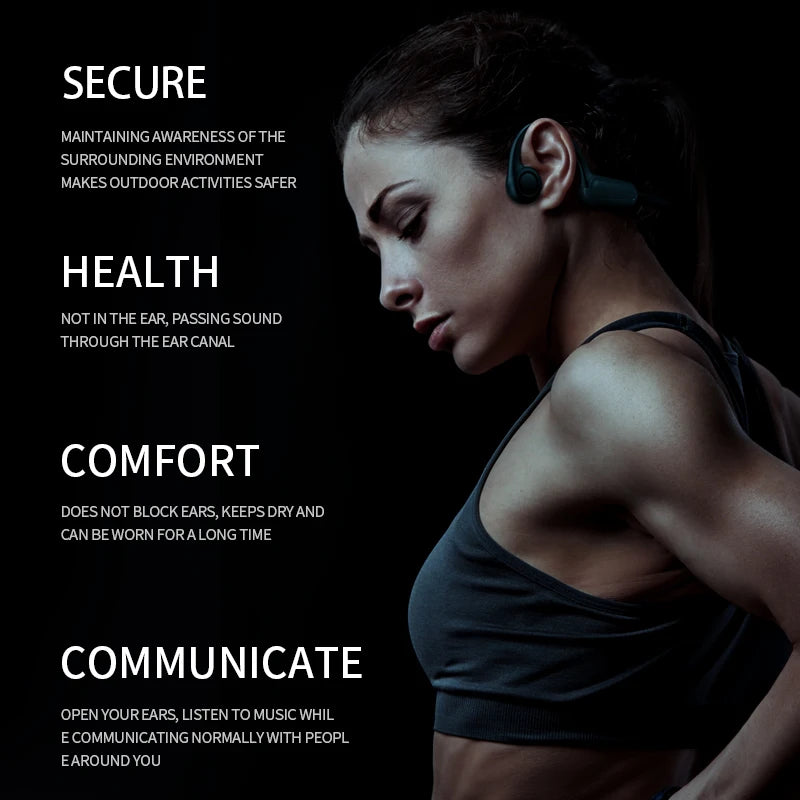 Xiaomi Mijia-auriculares deportivos de conducción ósea Real, inalámbricos, compatibles con Bluetooth, manos libres con micrófono para correr