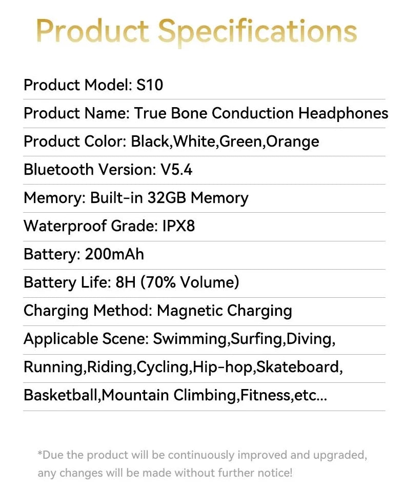 Xiaomi-auriculares de conducción ósea, inalámbricos por Bluetooth 5,4, deportivos, IPX8, resistentes al agua, para nadar, con reproductor MP3 de 32G RAM