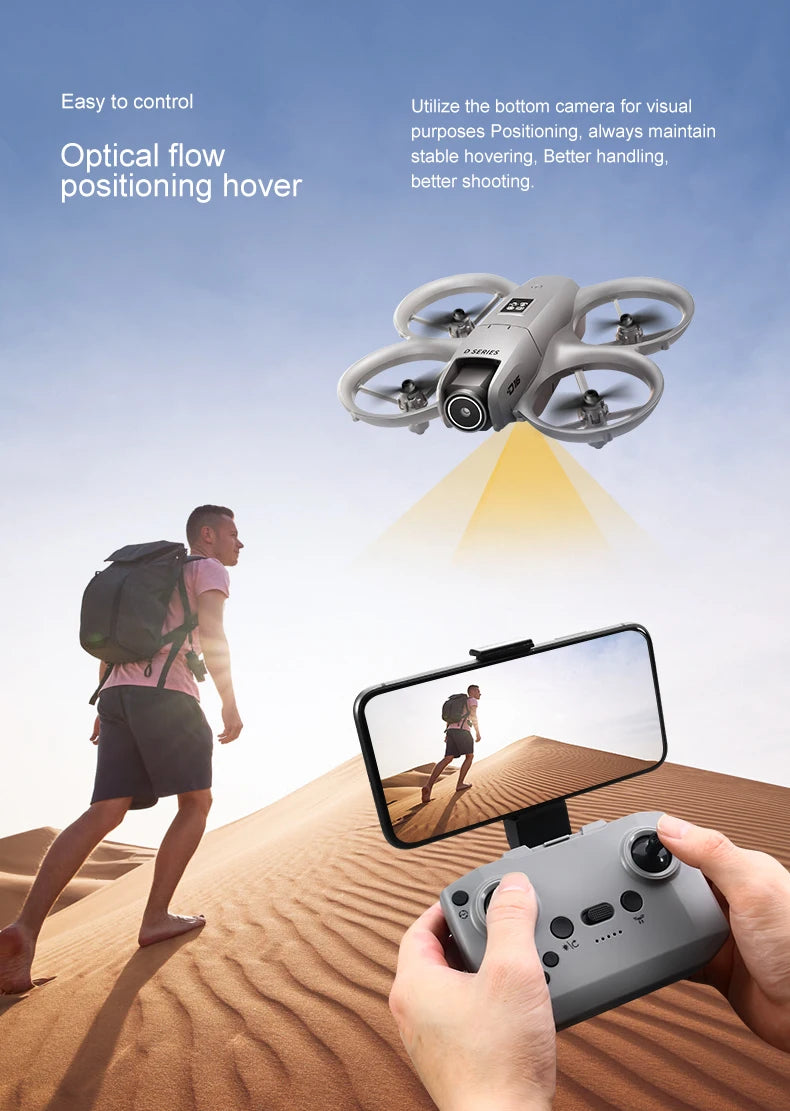 2025 D16 Mini Drone Cámara HD 4K 1080P 180 ° Lente Dron profesional para evitar obstáculos flujo óptico FPV Dron RC Quadcopter juguetes