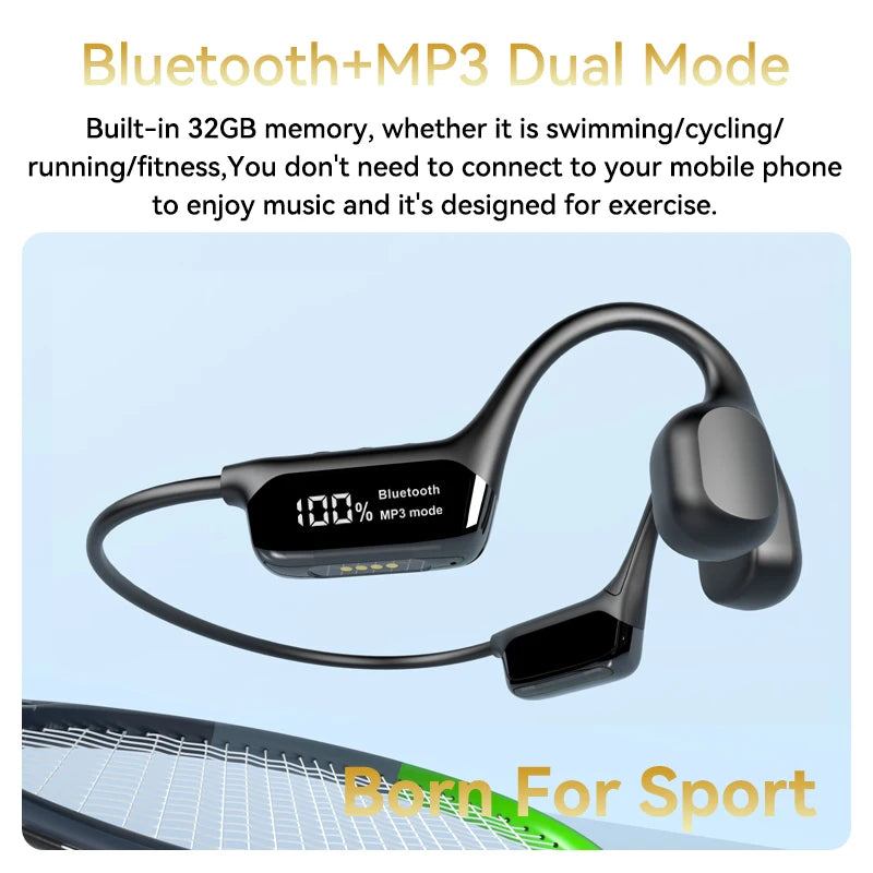 Xiaomi-auriculares de conducción ósea, inalámbricos por Bluetooth 5,4, deportivos, IPX8, resistentes al agua, para nadar, con reproductor MP3 de 32G RAM