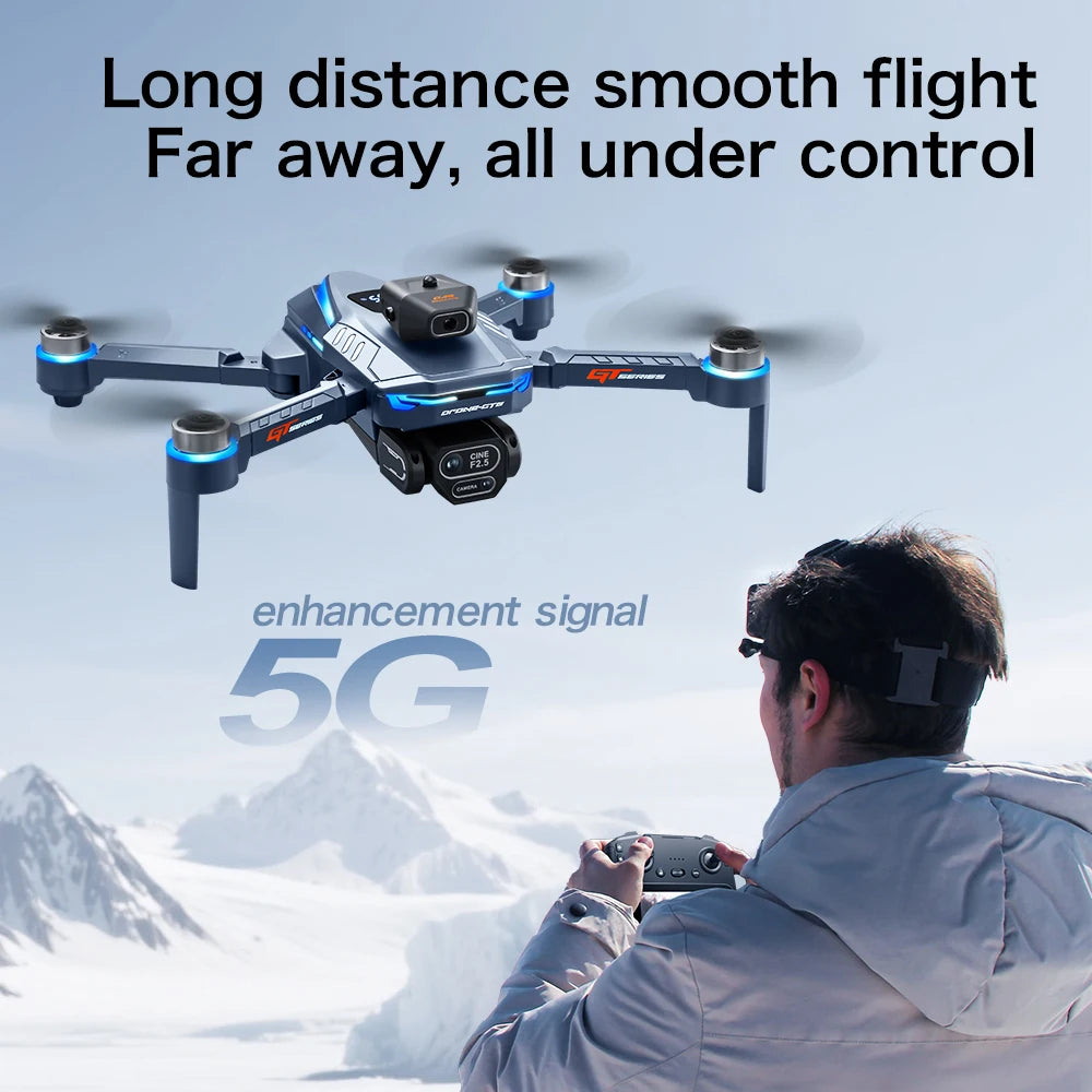 2025 Nuevo GT8 Drone GPS 8K Profesional HD 360 ° Cámaras duales 5G WIFI motores sin escobillas evitación de obstáculos juguetes de cuadricóptero plegables