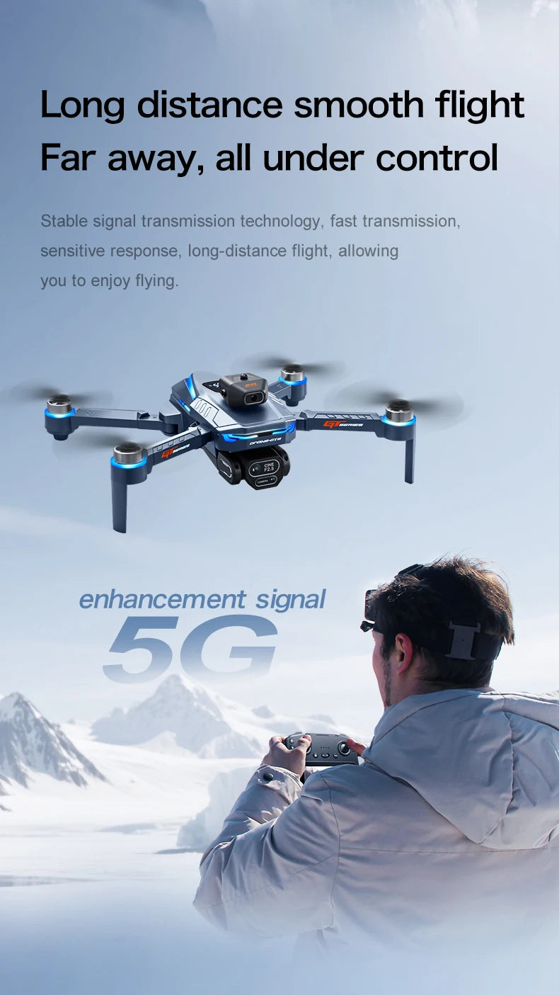 2025 Nuevo GT8 Drone GPS 8K Profesional HD 360 ° Cámaras duales 5G WIFI motores sin escobillas evitación de obstáculos juguetes de cuadricóptero plegables