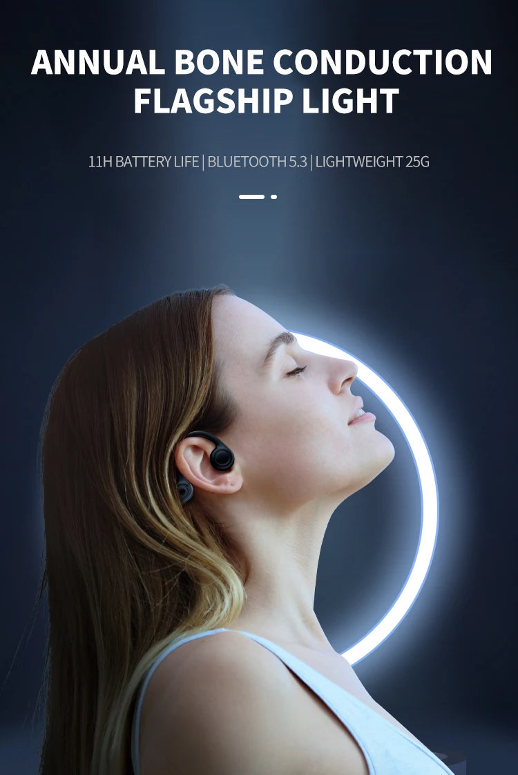 Xiaomi Mijia-Auriculares deportivos de conducción ósea Real, cascos inalámbricos compatibles con Bluetooth, manos libres con micrófono para correr