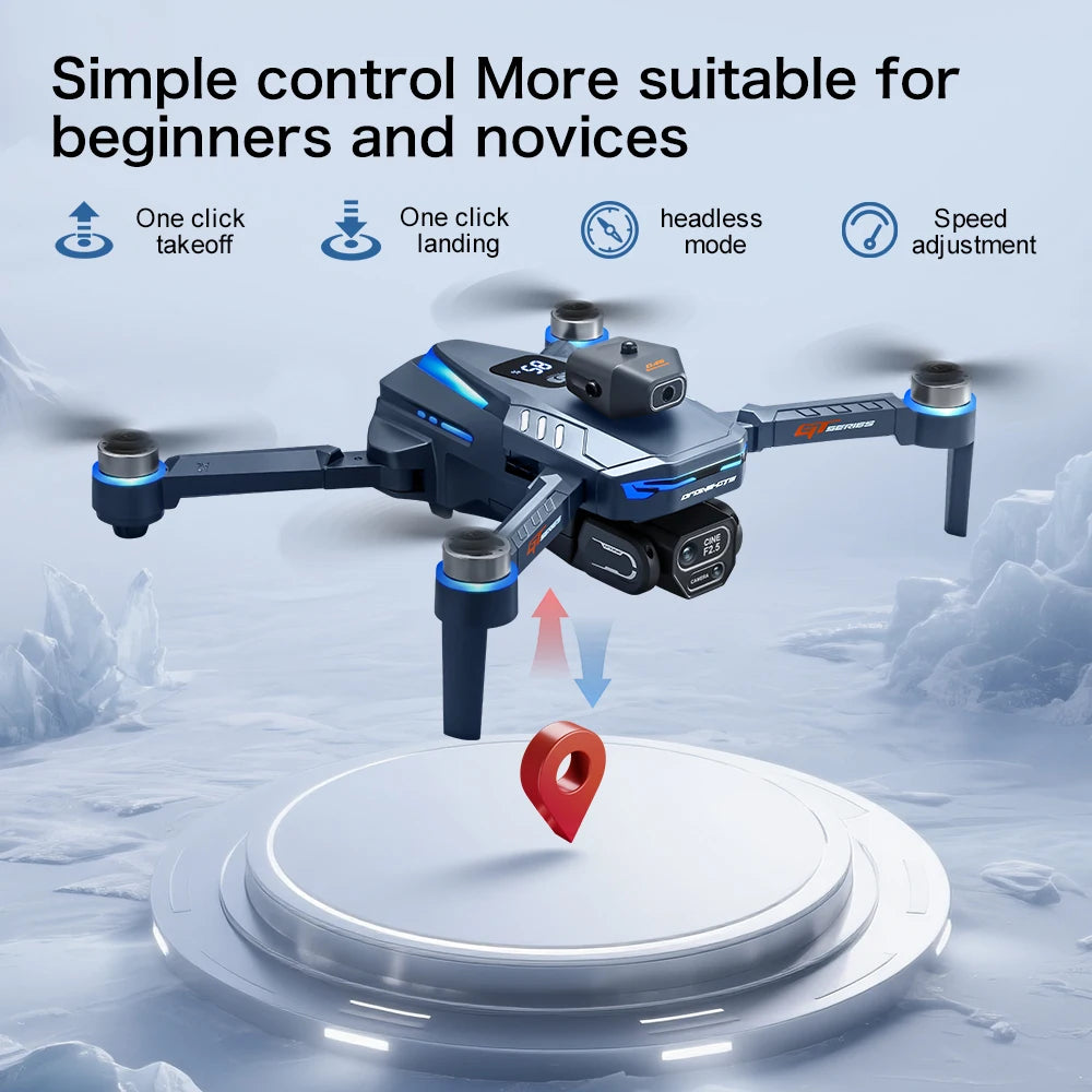 2025 Nuevo GT8 Drone GPS 8K Profesional HD 360 ° Cámaras duales 5G WIFI motores sin escobillas evitación de obstáculos juguetes de cuadricóptero plegables