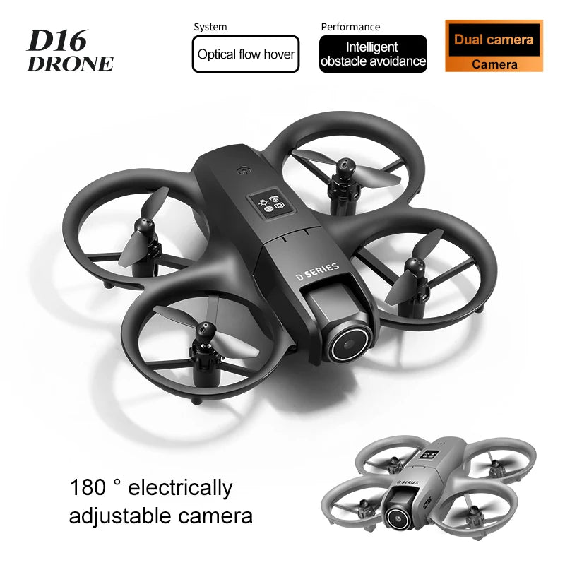 Mini Dron D16 con cámara HD 4K, Dron pequeño de bolsillo, Dron aéreo Vlog para niños principiantes