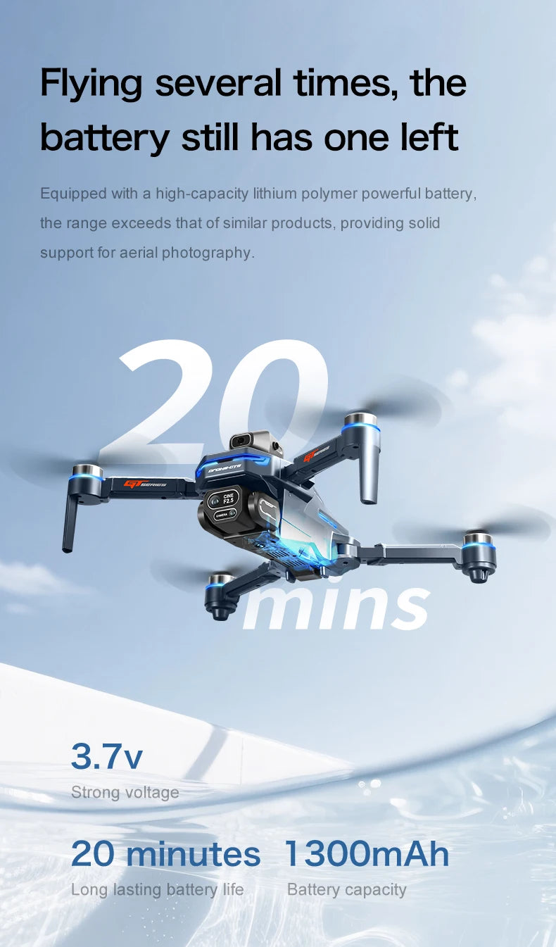 2025 Nuevo GT8 Drone GPS 8K Profesional HD 360 ° Cámaras duales 5G WIFI motores sin escobillas evitación de obstáculos juguetes de cuadricóptero plegables