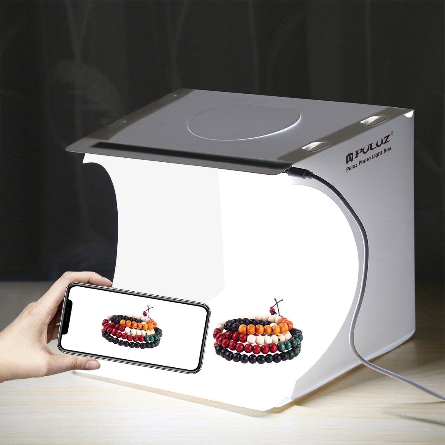 Portable Photo Studio Box - 550LM Folding LED Light Tent with 6-Color Backdrops - Ideal for Photography & Product Display