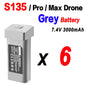 Batería Original para Dron S135, 7,4 V, 3000mAh, 30min de duración de la batería para S135 PRO Dron S135 ProMAX, piezas de accesorios
