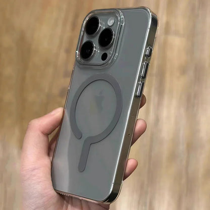 Para teléfono 16Pro Max titanio gris botón de metal fuerte magsafe caja de teléfono de carga para iPhone 16 15 14 13 12 Pro Max sho magnético