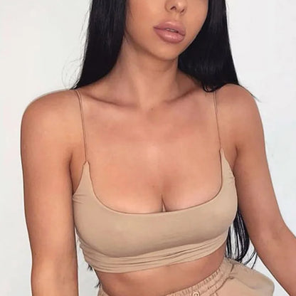 Camisola sin mangas de verano para mujer, corpiño de algodón sin mangas, sujetador Bandeau sin relleno, chaleco, Top corto, camisetas sin costuras