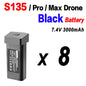 Batería Original para Dron S135, 7,4 V, 3000mAh, 30min de duración de la batería para S135 PRO Dron S135 ProMAX, piezas de accesorios