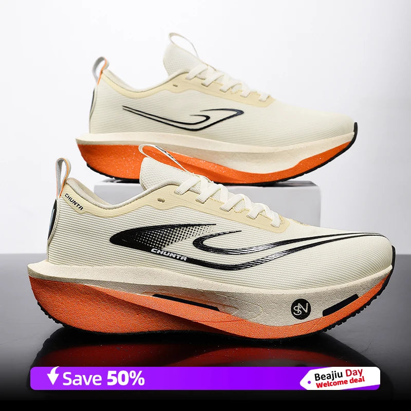 Zapatillas para correr para hombre, placa de carbono, especialidad, deportes de maratón, transpirables, ligeras, cómodas, antideslizantes, zapatillas de ocio
