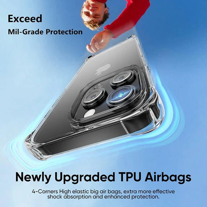 Funda transparente de lujo a prueba de golpes para iPhone 15, 14, 13, 12, 11 Pro Max, funda para teléfono en iPhone 13, 12, 14, 15 Plus, funda trasera transparente