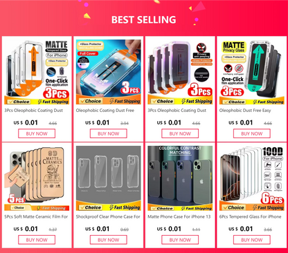 Recubrimiento OLEOFÓBICO sin polvo, Protector de pantalla de fácil instalación para iPhone 14, 11, 13, 12, 15 Pro Max, Mini, XS, X, XR, 15, 16 Plus