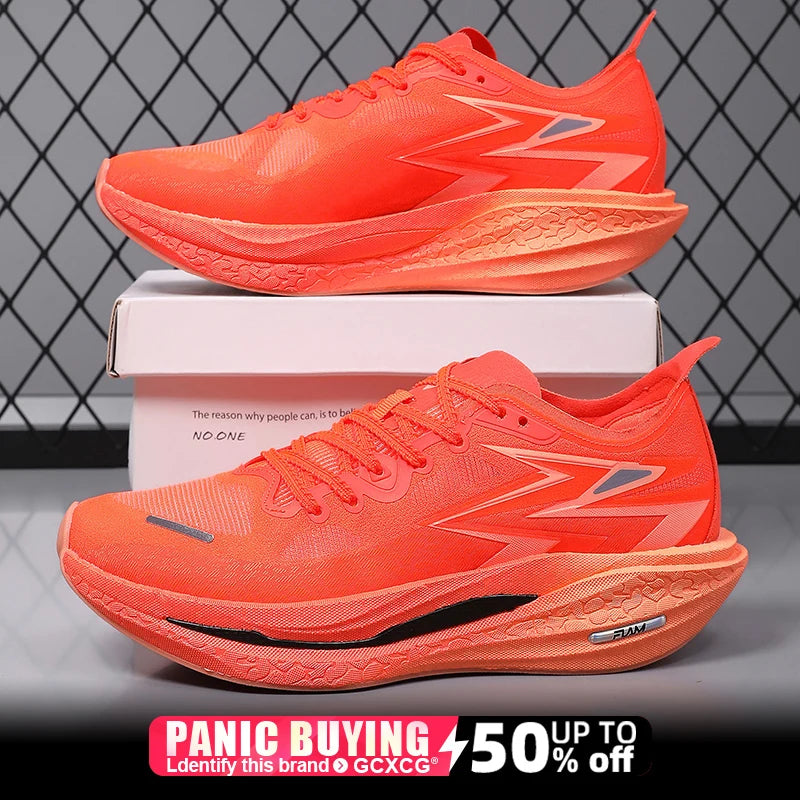 Zapatillas para correr especialidad tabla de carbono maratón hombres deportes transpirables ligeros mujeres cómodas zapatillas deportivas antideslizantes ﻿