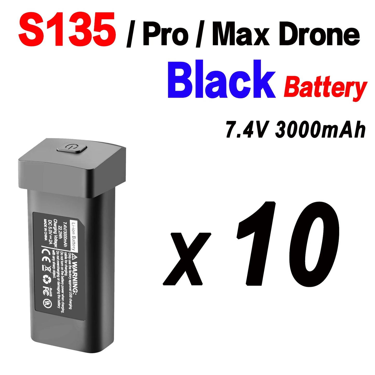 Batería Original para Dron S135, 7,4 V, 3000mAh, 30min de duración de la batería para S135 PRO Dron S135 ProMAX, piezas de accesorios
