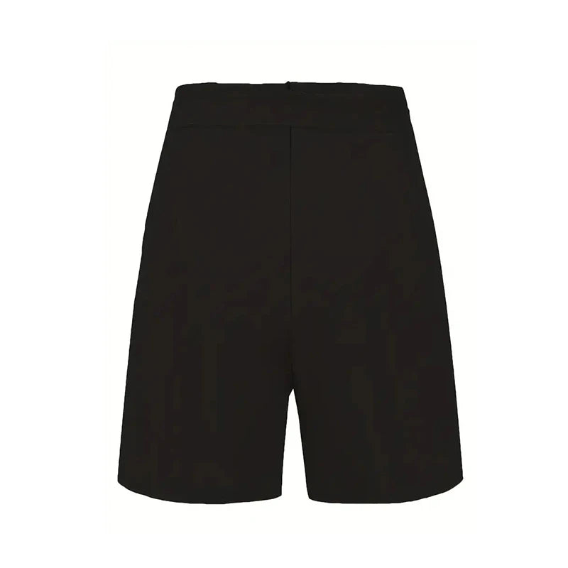 Y2K Pantalones cortos con botones lisos en la parte delantera, pantalones cortos de cintura alta para playa y verano, ropa para mujer