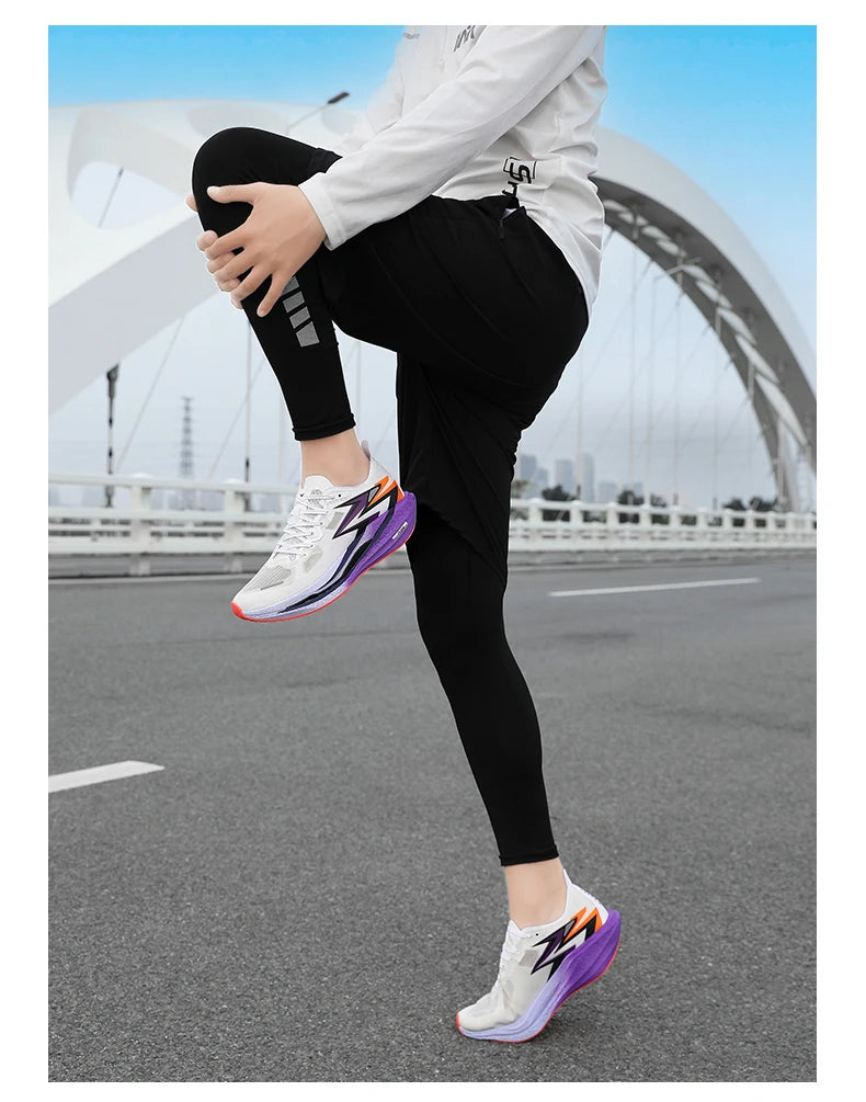 Zapatillas para correr especialidad tabla de carbono maratón hombres deportes transpirables ligeros mujeres cómodas zapatillas deportivas antideslizantes ﻿