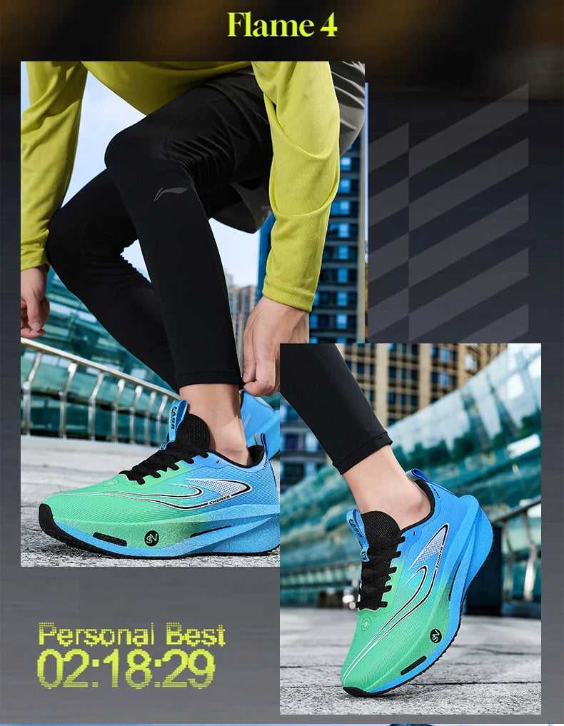 Zapatillas para correr para hombre, placa de carbono, especialidad, deportes de maratón, transpirables, ligeras, cómodas, antideslizantes, zapatillas de ocio