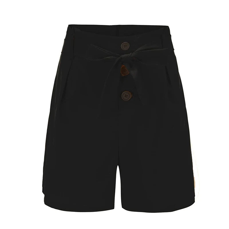Y2K Pantalones cortos con botones lisos en la parte delantera, pantalones cortos de cintura alta para playa y verano, ropa para mujer