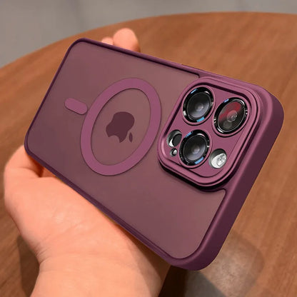 Funda para iPhone 16 15 14 13 12 11 Pro Max 16 Plus transparente para protección de lente magnética Magsafe cubierta esmerilada mate