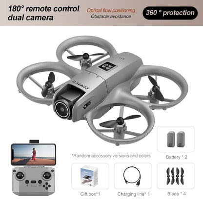Mini Dron D16 con cámara HD 4K, Dron pequeño de bolsillo, Dron aéreo Vlog para niños principiantes