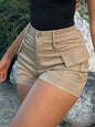 Pantalones cortos informales para mujer, ropa de calle con botones de cintura alta, pantalones cortos Cargo con bolsillo Y2K, primavera 2025