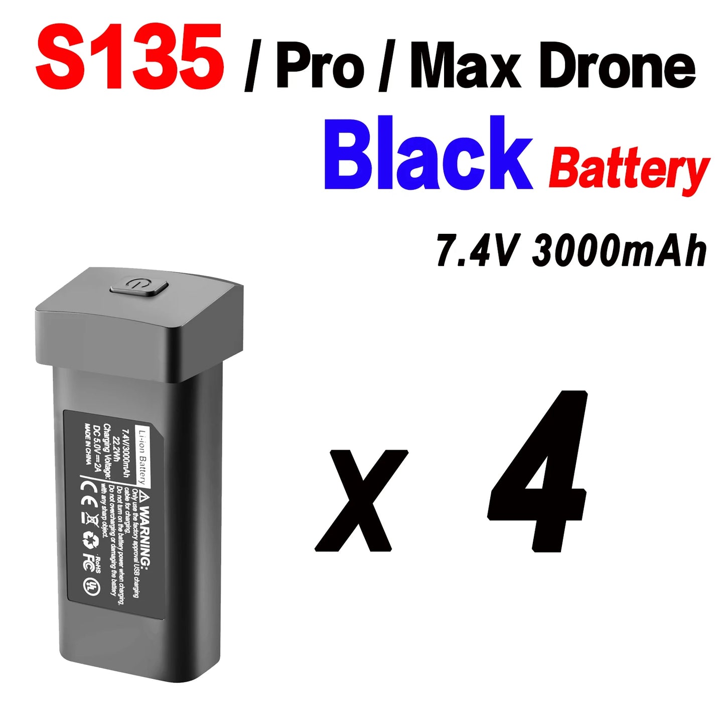 Batería Original para Dron S135, 7,4 V, 3000mAh, 30min de duración de la batería para S135 PRO Dron S135 ProMAX, piezas de accesorios
