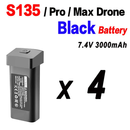 Batería Original para Dron S135, 7,4 V, 3000mAh, 30min de duración de la batería para S135 PRO Dron S135 ProMAX, piezas de accesorios