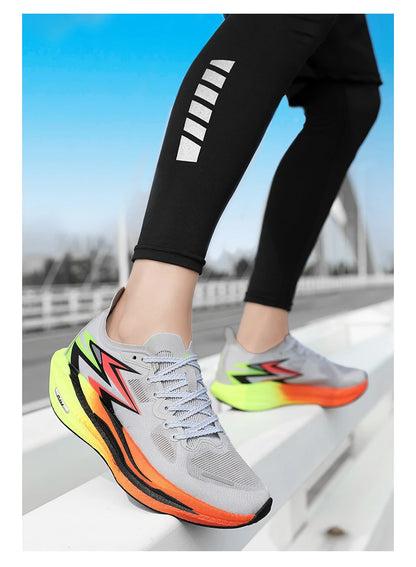 Zapatillas para correr especialidad tabla de carbono maratón hombres deportes transpirables ligeros mujeres cómodas zapatillas deportivas antideslizantes ﻿