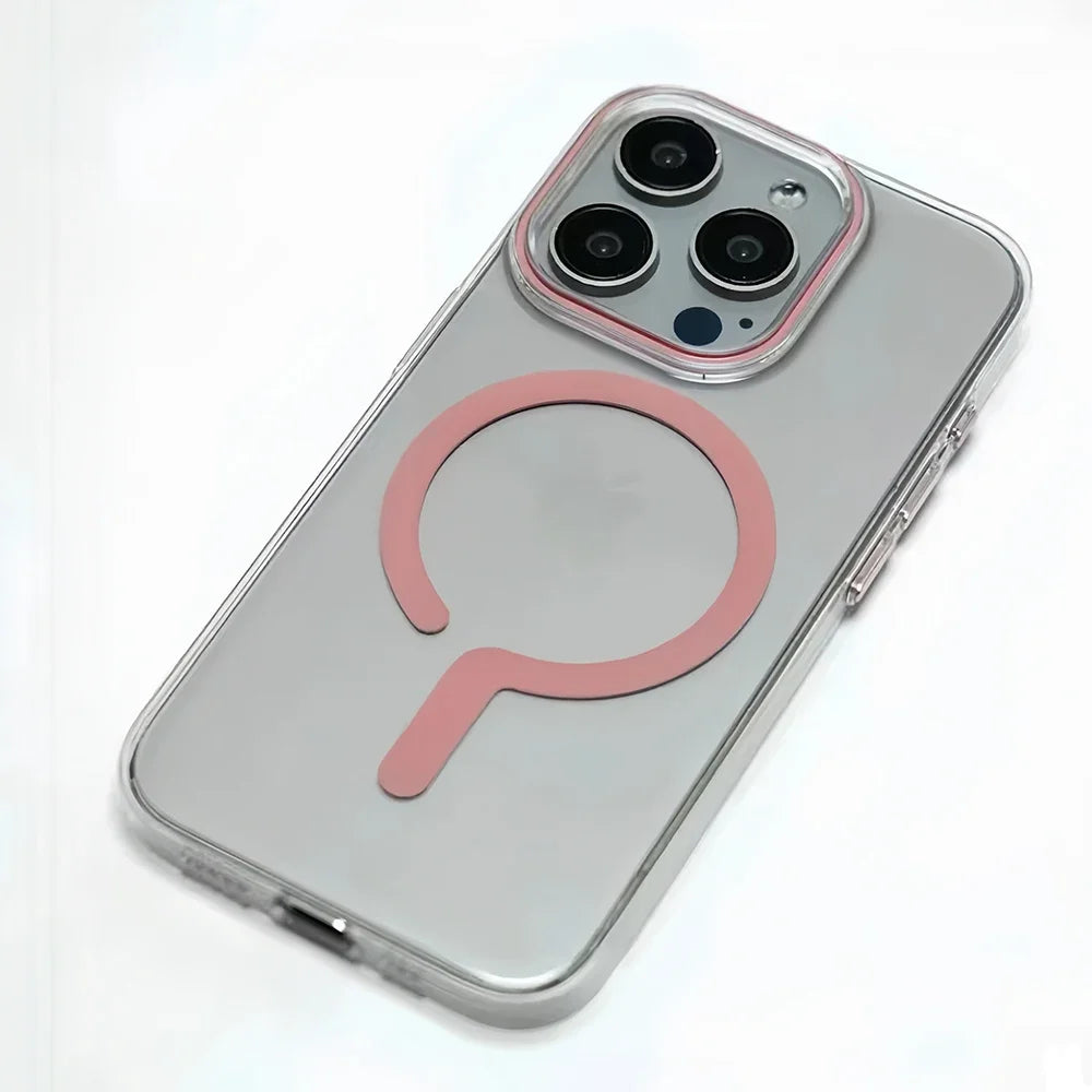 Para teléfono 16Pro Max titanio gris botón de metal fuerte magsafe caja de teléfono de carga para iPhone 16 15 14 13 12 Pro Max sho magnético