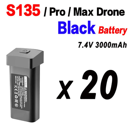 Batería Original para Dron S135, 7,4 V, 3000mAh, 30min de duración de la batería para S135 PRO Dron S135 ProMAX, piezas de accesorios