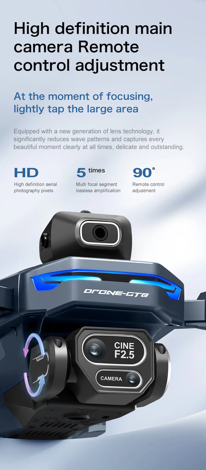 2025 Nuevo GT8 Drone GPS 8K Profesional HD 360 °   Cámaras duales 5G WIFI motores sin escobillas evitación de obstáculos juguetes de cuadricóptero plegables